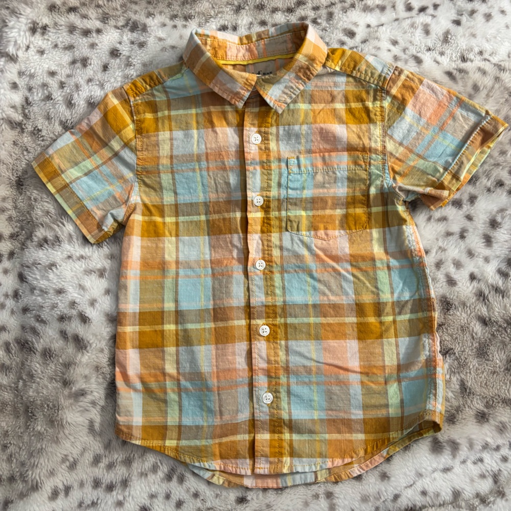 KIDS CAT & JACK PLAID BUTTON DOWN SHIRT